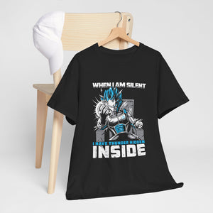 Hanging Black Anime Tee on chair